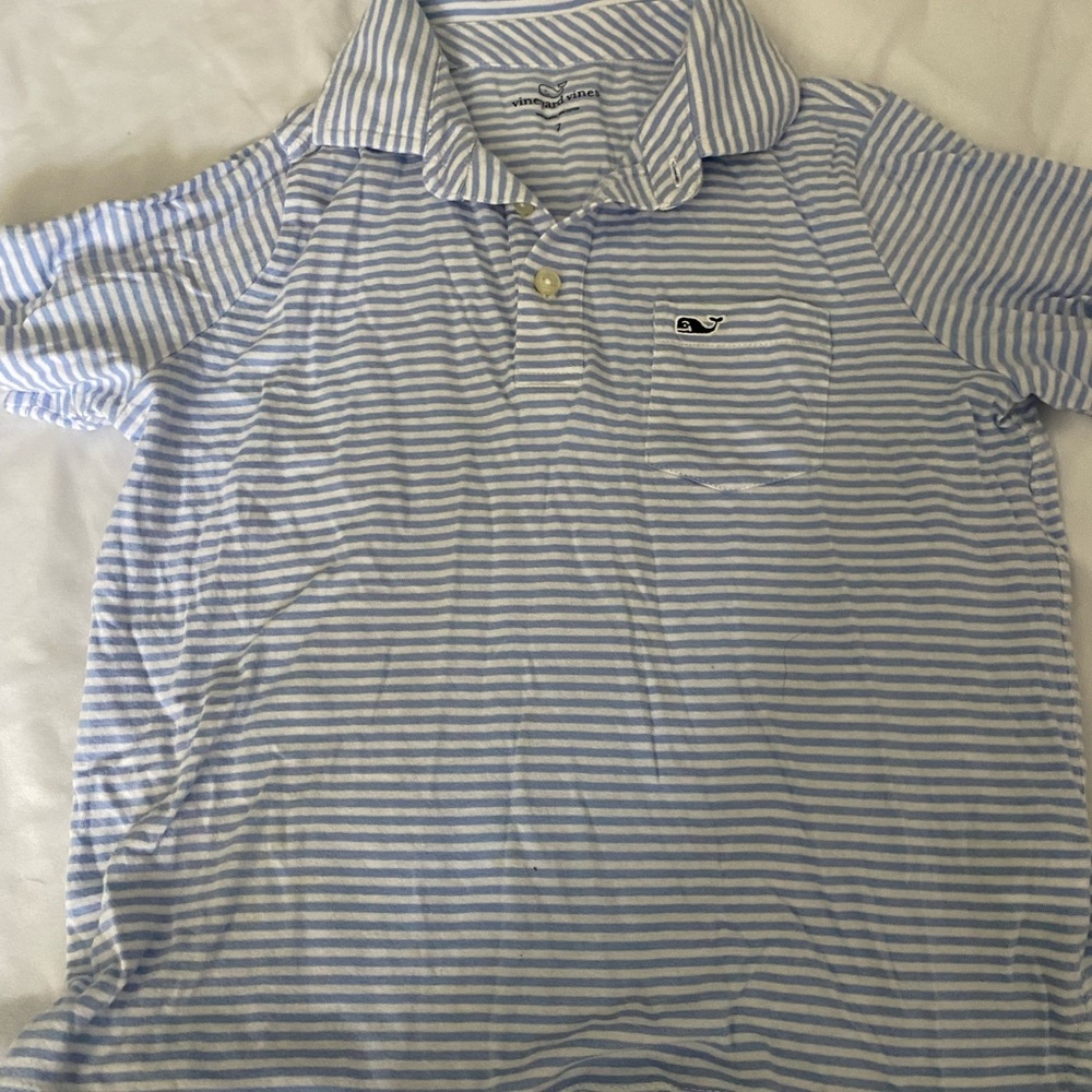 Vineyard Vines Boy’s Polo - light blue/white